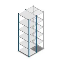 Legbordstelling Medium Duty 2500x550x800mm (hxbxd) 6 niveaus blauw beginsectie