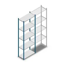 Legbordstelling Medium Duty 2500x850x400mm (hxbxd) 5 niveaus blauw beginsectie