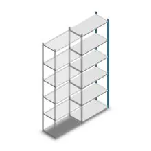 Legbordstelling Medium Duty 2500x850x400mm (hxbxd) 6 niveaus blauw aanbouwsectie