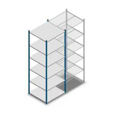 Legbordstelling Medium Duty 2500x850x800mm (hxbxd) 6 niveaus blauw beginsectie
