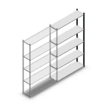 Legbordstelling Medium Duty 2000x1150x300mm (hxbxd) 5 niveaus antraciet aanbouwsectie