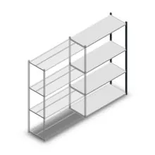 Legbordstelling Medium Duty 2000x1300x500mm (hxbxd) 4 niveaus antraciet aanbouwsectie