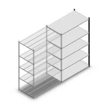 Legbordstelling Medium Duty 2000x1300x700mm (hxbxd) 5 niveaus antraciet aanbouwsectie