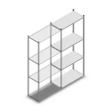 Legbordstelling Light Duty 2000x850x400mm (hxbxd) 4 niveaus aanbouwsectie