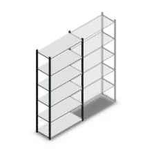 Legbordstelling Medium Duty 2000x1000x400mm (hxbxd) 6 niveaus antraciet beginsectie