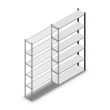 Legbordstelling Medium Duty 2000x1150x300mm (hxbxd) 6 niveaus antraciet aanbouwsectie