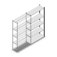 Legbordstelling Medium Duty 2200x1150x400mm (hxbxd) 5 niveaus antraciet aanbouwsectie