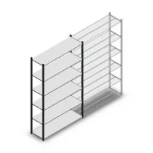Legbordstelling Medium Duty 2200x1300x400mm (hxbxd) 6 niveaus antraciet beginsectie