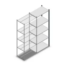Legbordstelling Medium Duty 2200x850x500mm (hxbxd) 5 niveaus antraciet aanbouwsectie