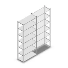 Legbordstelling Light Duty 2500x1000x400mm (hxbxd) 7 niveaus beginsectie