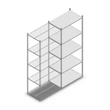 Legbordstelling Medium Duty 2500x1000x600mm (hxbxd) 5 niveaus verzinkt aanbouwsectie
