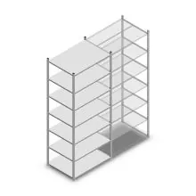 Legbordstelling Medium Duty 3000x1000x700mm (hxbxd) 7 niveaus verzinkt beginsectie