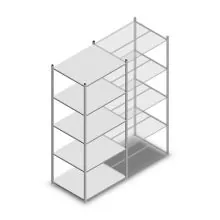 Legbordstelling Medium Duty 2500x1000x800mm (hxbxd) 5 niveaus verzinkt beginsectie