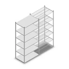 Legbordstelling Medium Duty 3000x1150x700mm (hxbxd) 7 niveaus verzinkt beginsectie