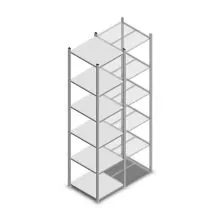 Legbordstelling Medium Duty 3000x550x600mm (hxbxd) 6 niveaus verzinkt beginsectie