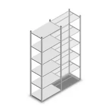 Legbordstelling Medium Duty 3000x850x500mm (hxbxd) 6 niveaus verzinkt beginsectie