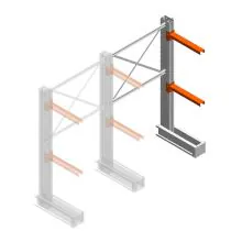 Medium draagarmstelling IT enkelzijdig 1990x1200x600 mm (hxbxd) 2 niveaus aanbouwsectie