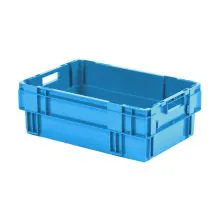 Stapelbare, nestbare transportkrat DTK0 600x400x210 mm (lxbxh) blauw