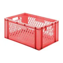 Stapelbare transportkrat TK1 600x400x270 mm (lxbxh) rood