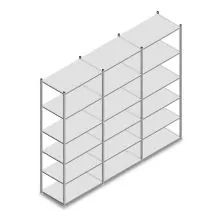 Voordeelrij legbordstelling Light Duty 2500x3000x600 mm (hxbxd) 6 niveaus