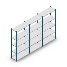 Voordeelrij legbordstelling Medium Duty 2000x3000x400 mm (hxbxd) 5 niveaus blauw