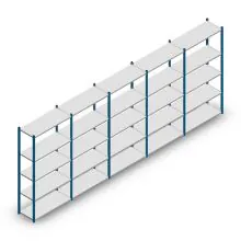 Voordeelrij legbordstelling Medium Duty 2000x5000x400 mm (hxbxd) 5 niveaus blauw
