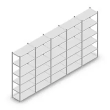Voordeelrij legbordstelling Medium Duty 3000x5000x500 mm (hxbxd) 6 niveaus verzinkt