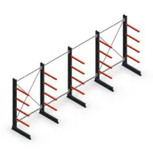 Voordeelpartij medium draagarmstelling enkelzijdig 2500x4000x600 mm (hxbxd) 4 niveaus