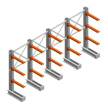 Voordeelrij medium draagarmstelling IT enkelzijdig 1990x4000x600 mm (hxbxd) 3 niveaus