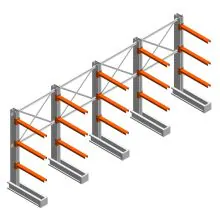 Voordeelrij medium draagarmstelling IT enkelzijdig 1990x4800x800 mm (hxbxd) 3 niveaus