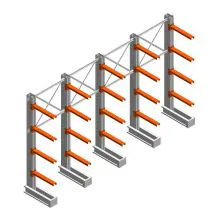 Voordeelrij medium draagarmstelling IT enkelzijdig 2455x4000x600 mm (hxbxd) 4 niveaus