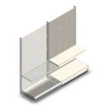 Wandstelling met perforatie Tego 1800x1000x470 mm (hxbxd) 2 niveaus RAL9001 aanbouwsectie