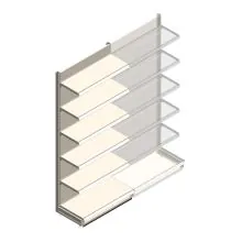 Wandstelling Tego 2400x1000x470 mm (hxbxd) 6 niveaus RAL9001 beginsectie