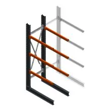 Zware draagarmstelling enkelzijdig 3000x800x1000mm (hxbxd) 3 niveaus beginsectie