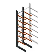 Zware draagarmstelling enkelzijdig 5000x1000x1200mm (hxbxd) 6 niveaus beginsectie