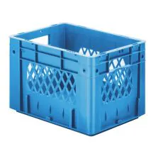 Zware stapelbare transportkrat VTK1 400x300x270 mm (lxbxh) blauw