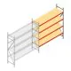Grootvakstelling AR 2500x2250x600 mm (hxbxd) 4 niveaus verzinkt aanbouwsectie met voorgemonteerde frames