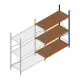 Grootvakstelling Kimer 2250x1500x800 mm (hxbxd) 3 niveaus aanbouwsectie met voorgemonteerde frames
