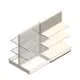 Gondola Tego winkelstelling 1400x1000x370 mm (hxbxd) 3 niveaus RAL9001 aanbouwsectie