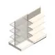 Gondola Tego winkelstelling 1800x1000x370 mm (hxbxd) 4 niveaus RAL9001 aanbouwsectie