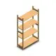 Houten legbordstelling BT Euro 1800x970x400 mm (hxbxd) 4 niveaus beginsectie