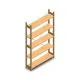 Houten legbordstelling BT Euro 2100x1170x300 mm (hxbxd) 5 niveaus beginsectie