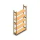 Houten legbordstelling BT Euro 2100x770x300 mm (hxbxd) 5 niveaus beginsectie