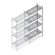 Hygiënische stelling 6611 1800x780x360 mm (hxbxd) 4 niveaus aanbouwsectie