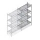 Hygiënische stelling 6611 1800x960x460 mm (hxbxd) 4 niveaus aanbouwsectie