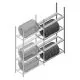 Bandenstelling Medium Duty 2200x1000x600 mm (hxbxd) 4 niveaus aanbouwsectie