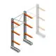 Medium draagarmstelling IT enkelzijdig 2455x1200x600 mm (hxbxd) 3 niveaus beginsectie