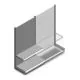 Wandstelling met perforatie Tego 1800x1000x470 mm (hxbxd) 2 niveaus RAL9006 beginsectie
