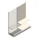 Wandstelling met perforatie Tego 2200x1000x570 mm (hxbxd) 2 niveaus RAL9001 aanbouwsectie