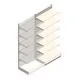 Wandstelling Tego 2400x1000x570 mm (hxbxd) 6 niveaus RAL9001 aanbouwsectie